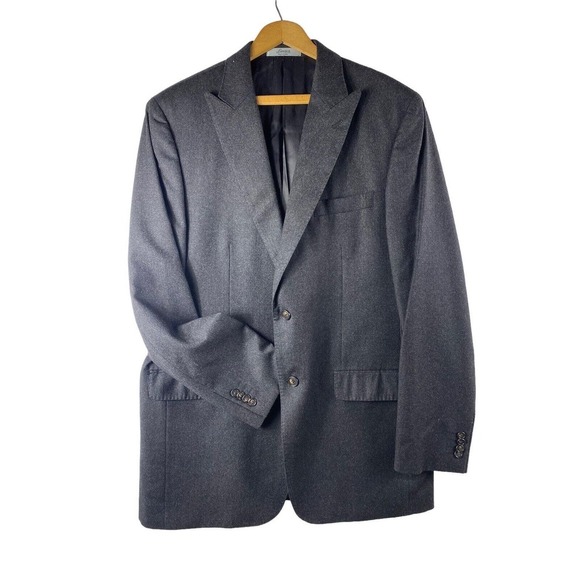 Ralph Lauren 44 Long Cashmere Wool Overcoat Blazer Jacket Mens Gray 44L EUC - Picture 2 of 9